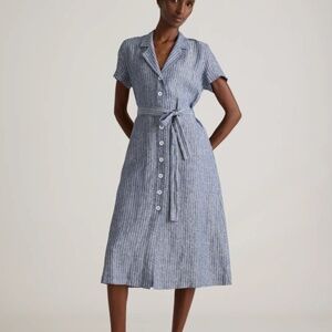 Quince 100% European Linen Button Front Dress